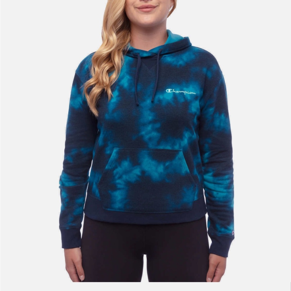 Blue Fleece Lined Tye Dye Hoodie Size Extra Large
